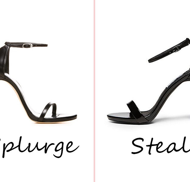 splurge vs steal strappy sandals