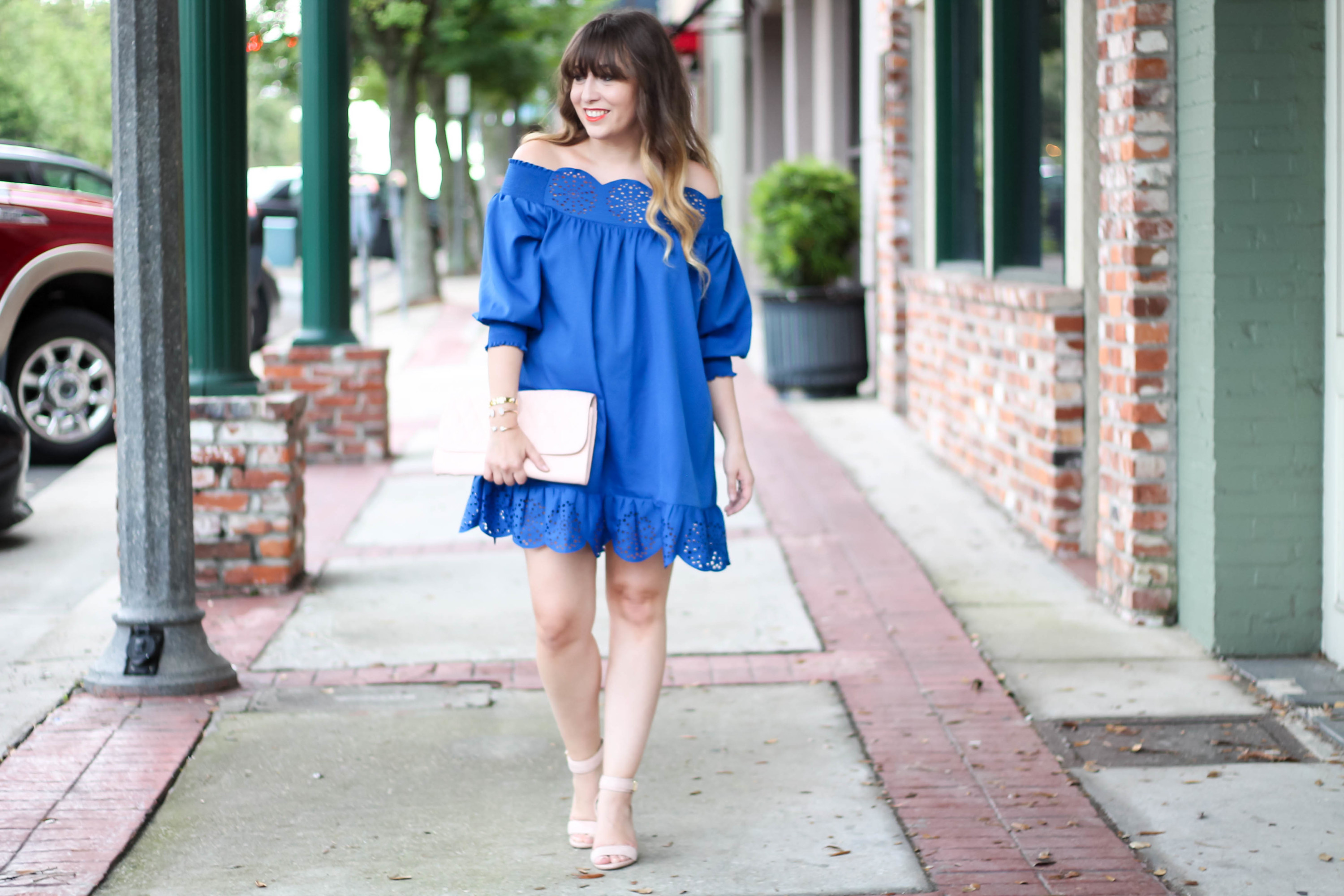 Romwe Blue Off the Shoulder Dress (8 of 9)