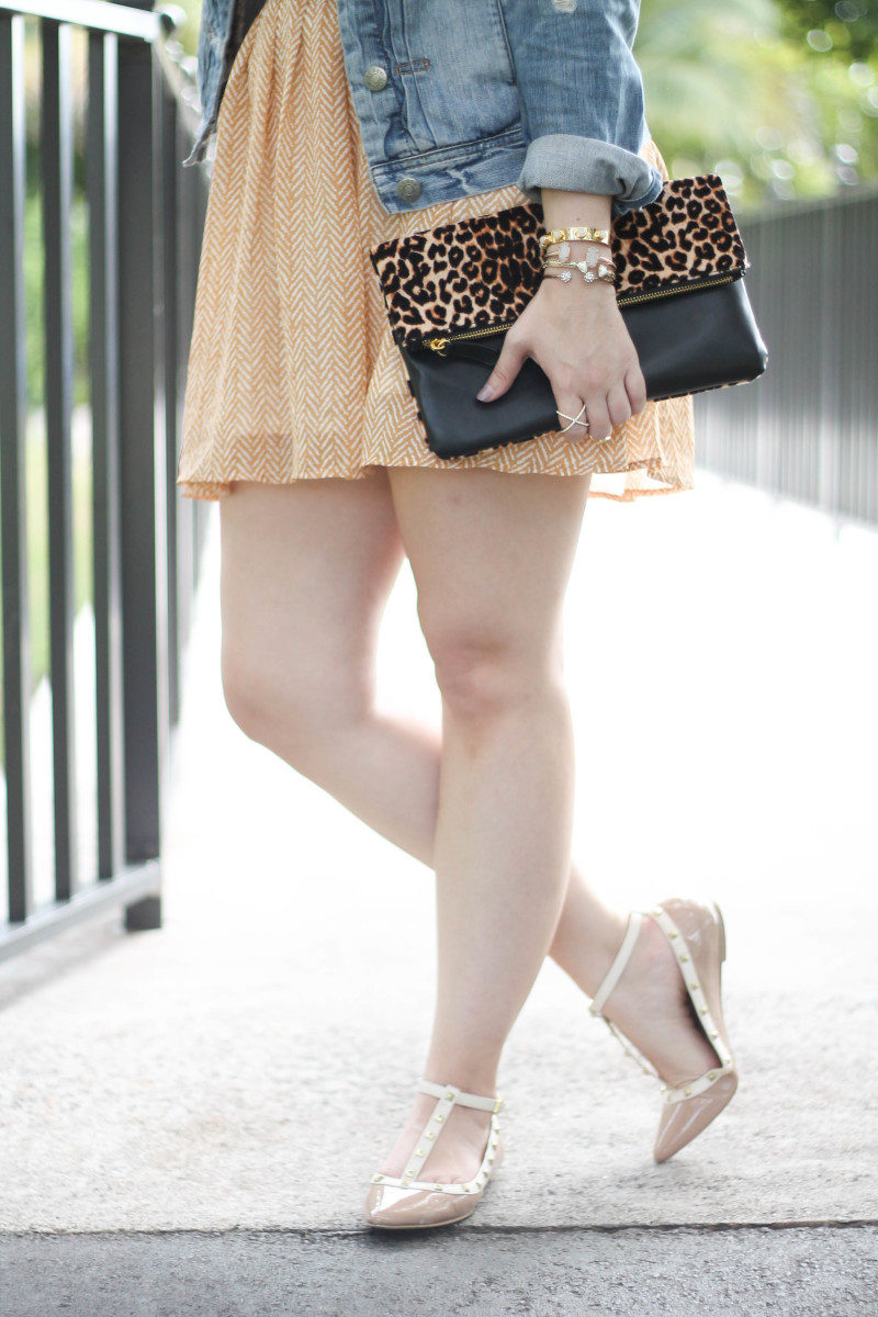 Gold Old Navy Skirt and Nordstrom Maroon Scallop Tank (10 of 13)