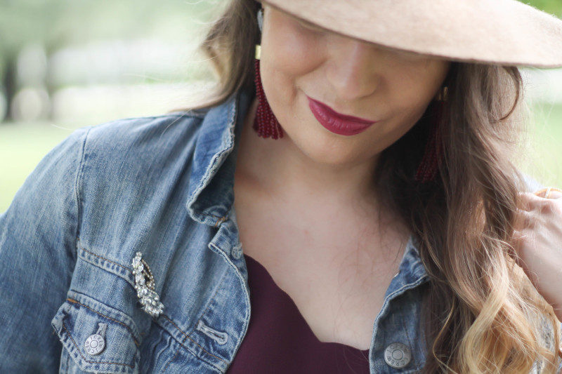 Gold Old Navy Skirt and Nordstrom Maroon Scallop Tank (8 of 13)