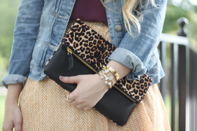 Gold Old Navy Skirt and Nordstrom Maroon Scallop Tank (9 of 13)