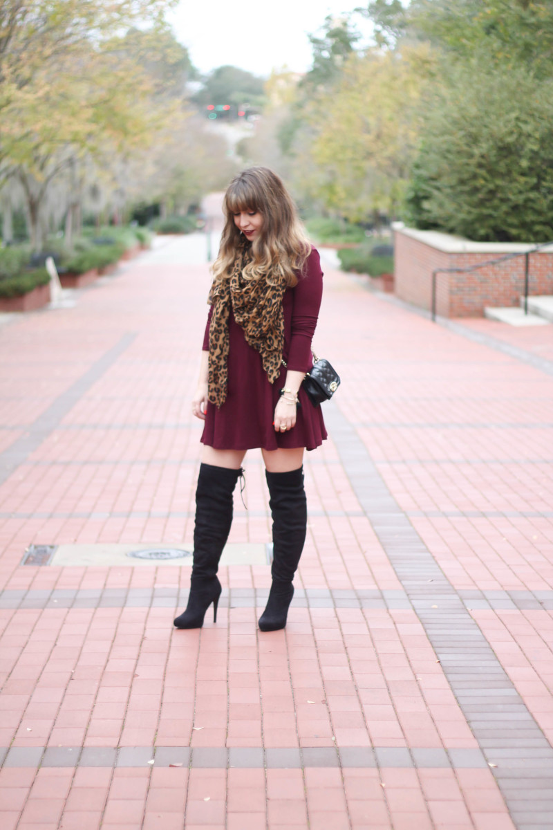 over the knee boots dress outfits