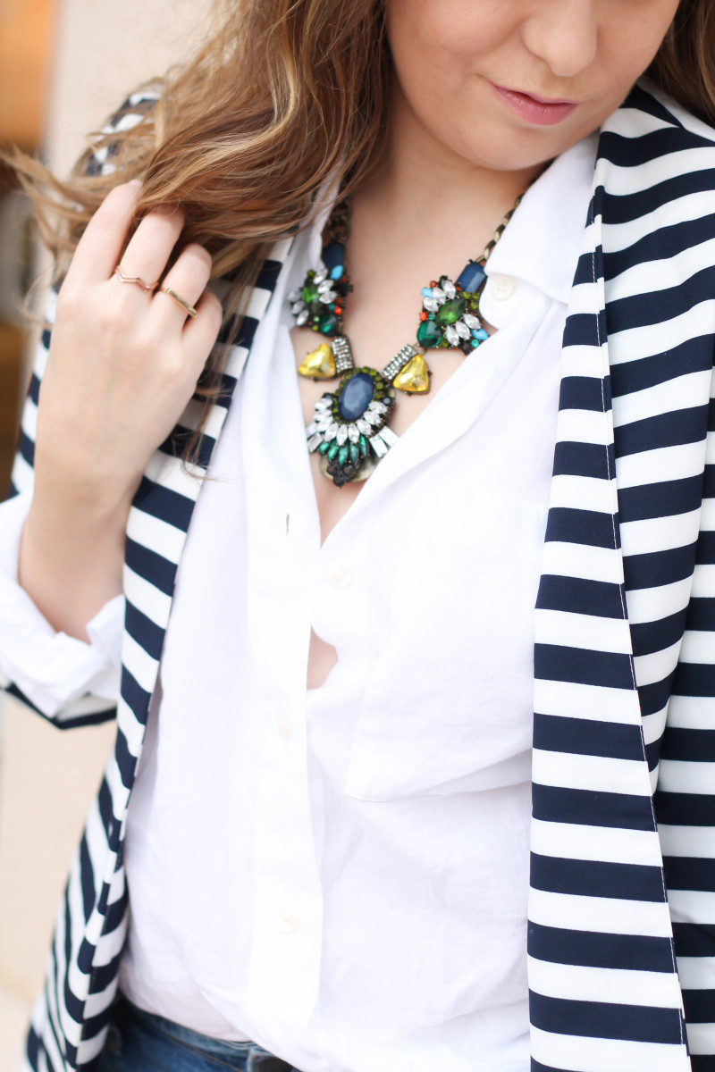 Striped blazer, white button down, skinny jeans-8