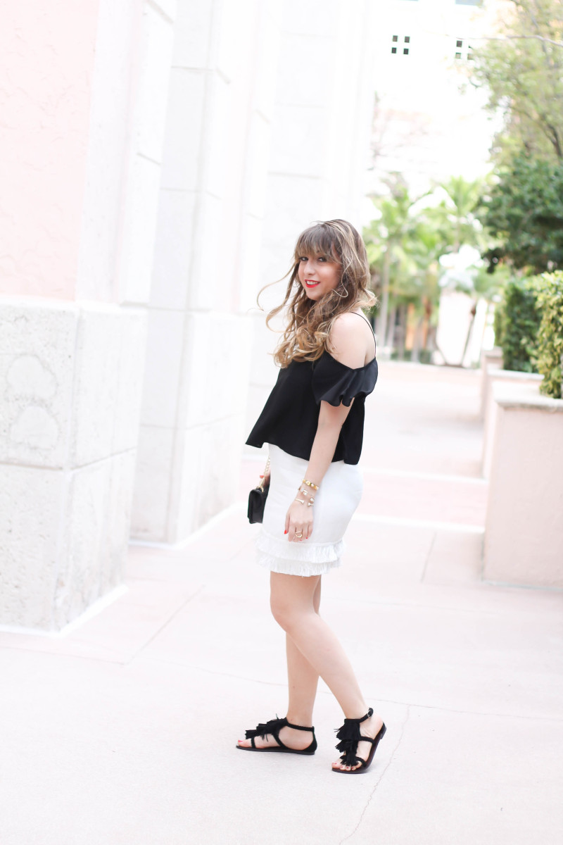 white fringe skirt