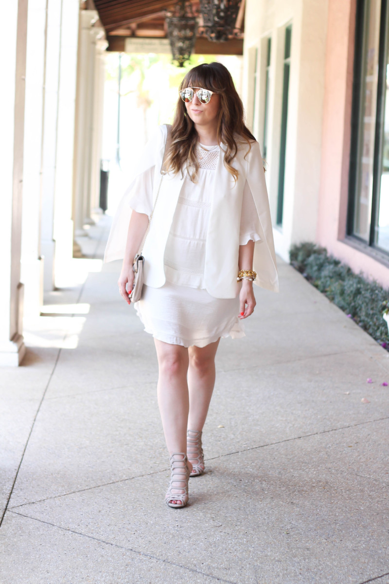 monochromatic white outfit