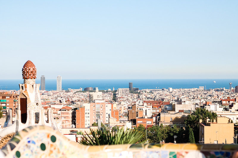 View of Barcelona from the top of Park Guell.