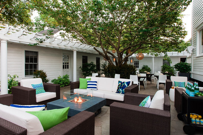 The courtyard at 76 Main in Nantucket