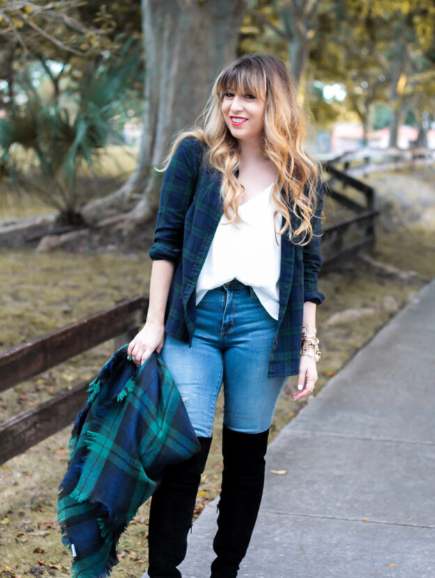 black-watch-plaid-and-jeans-outfit