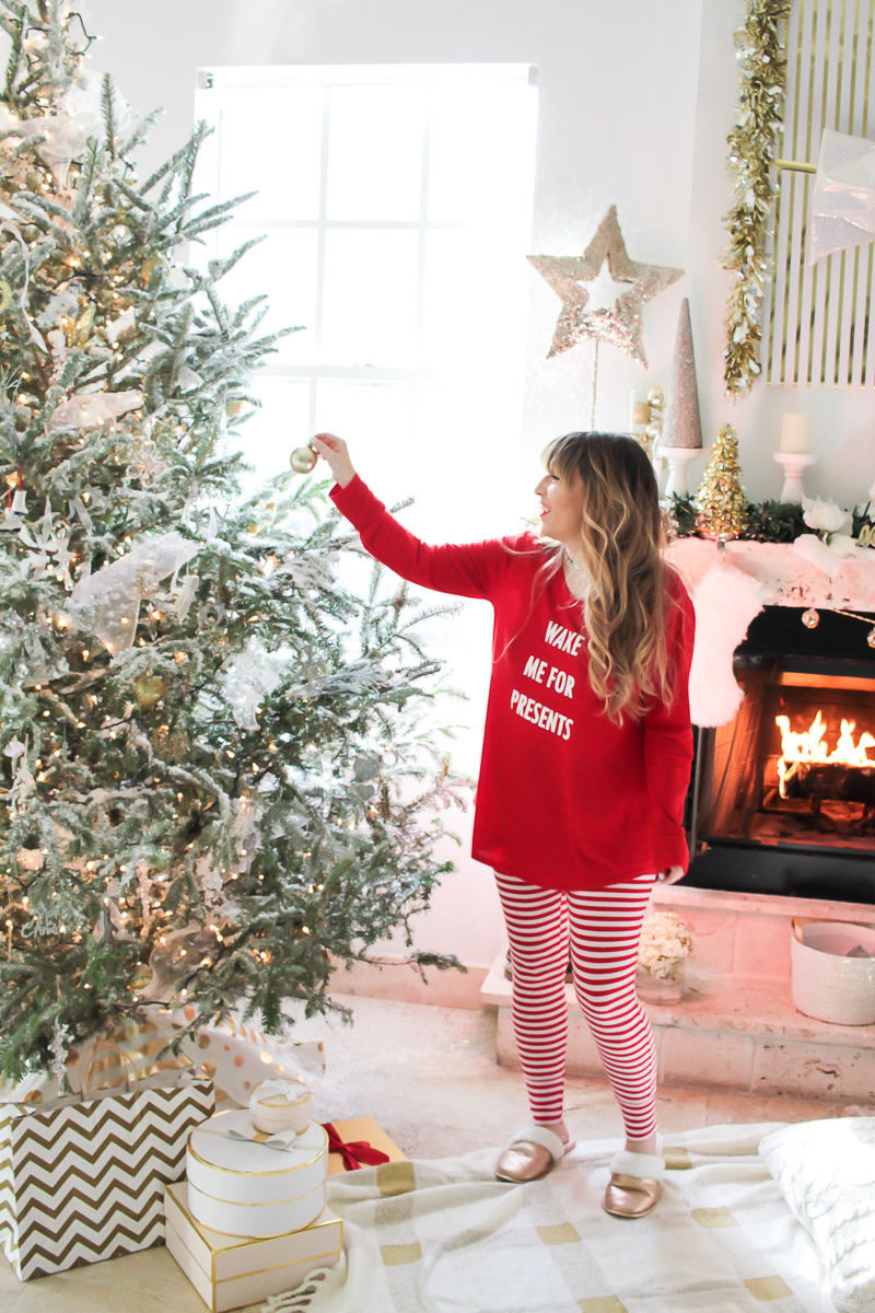  Miami fashion blogger Stephanie Pernas wearing cute Target Christmas pajamas 