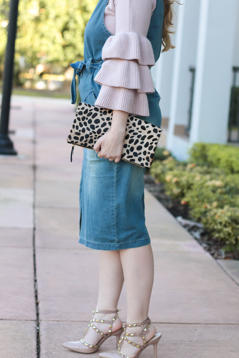 Clare V foldover clutch with Sole Society Tiia pumps