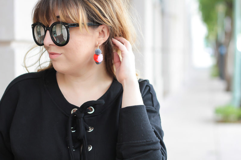 Miami fashion blogger Stephanie Pernas of A Sparkle Factor wearing Baublebar Maui earrings 