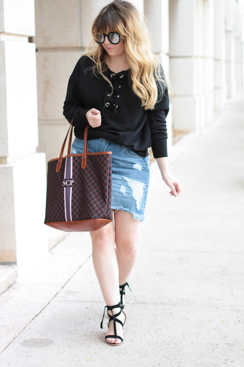 Jean skirt outfit