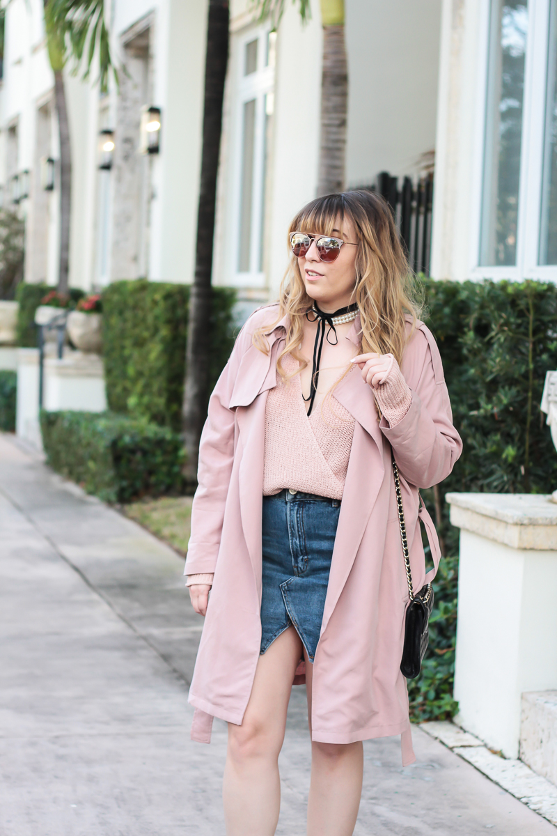blush long coat