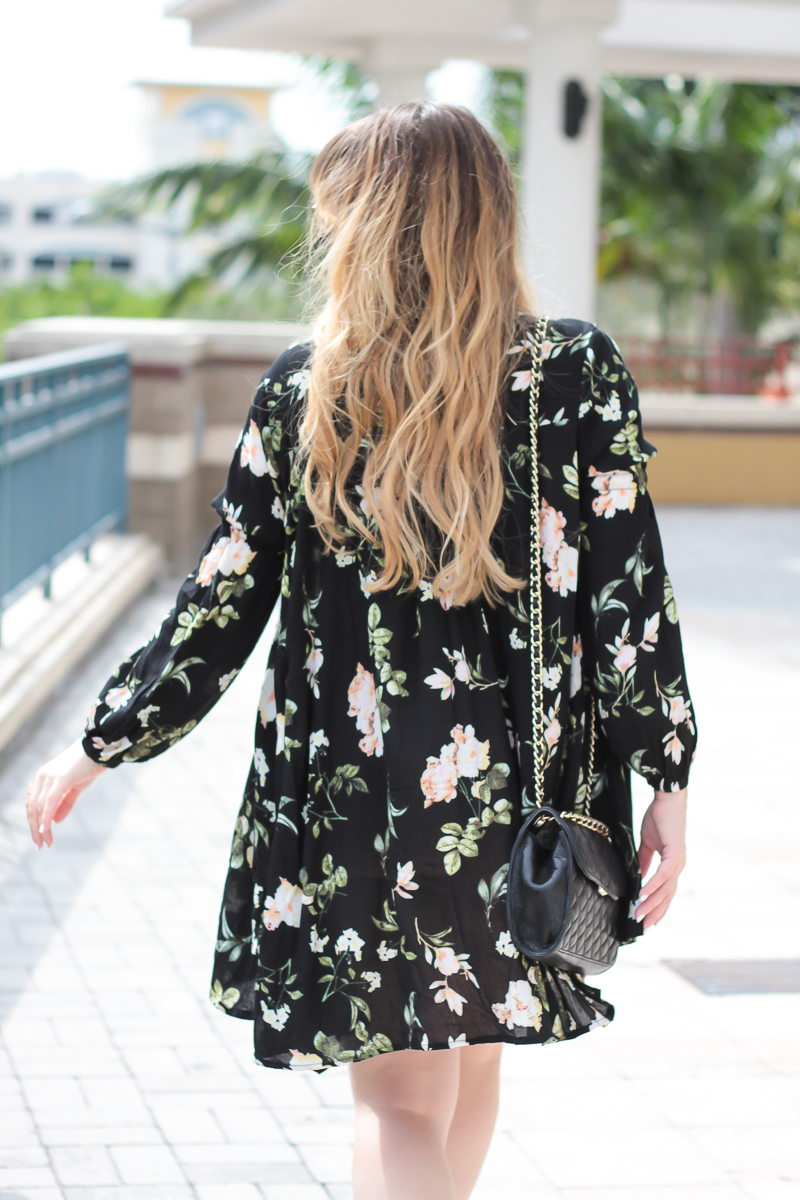 Floral long sleeve dress for spring