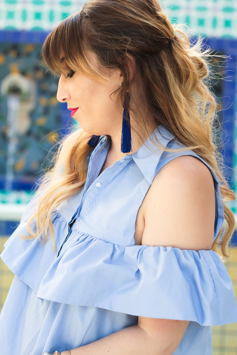 Miami fashion blogger Stephanie Pernas wearing Baublebar Ishigaki Drops earrings