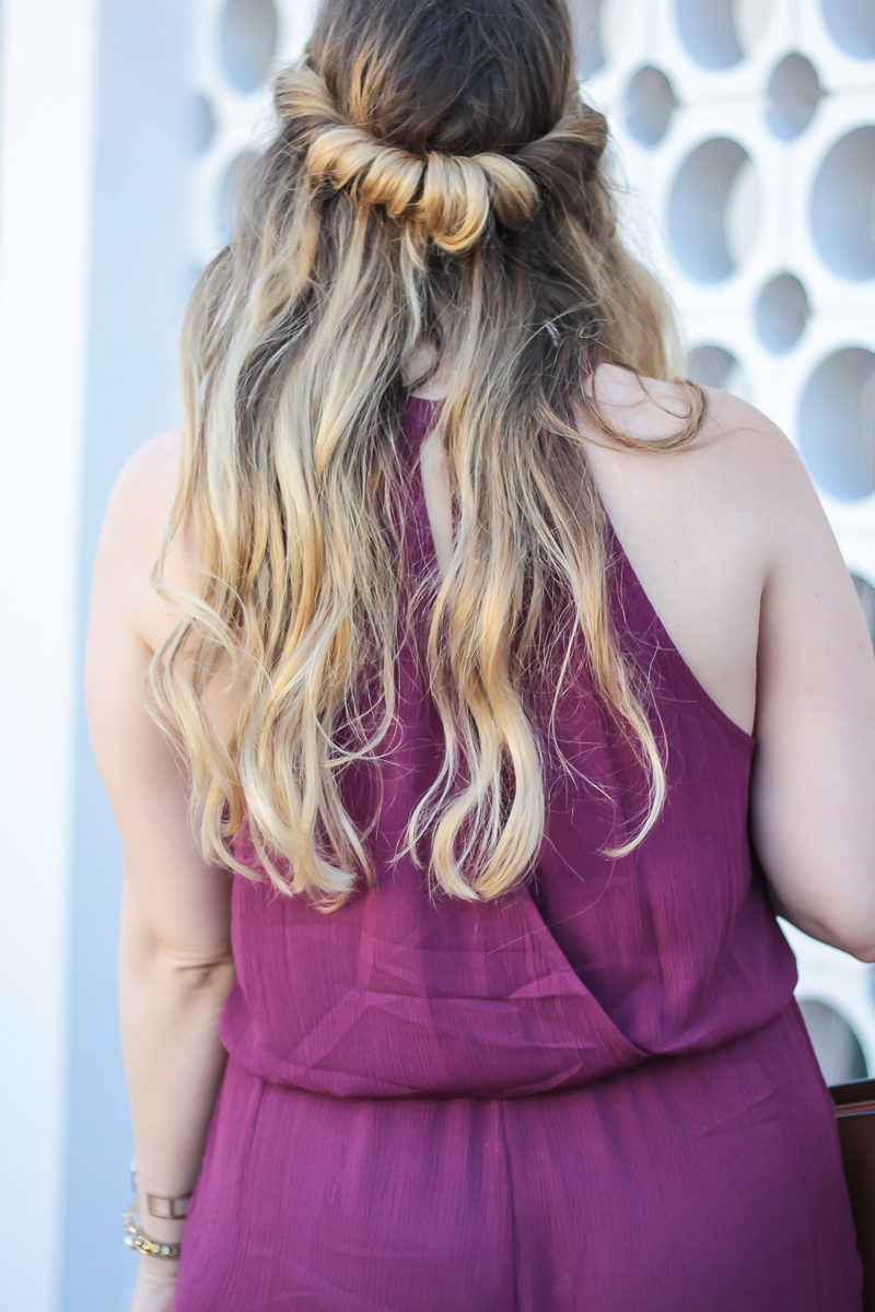 Miami fashion blogger Stephanie Pernas styles her hair in a twisted hair do