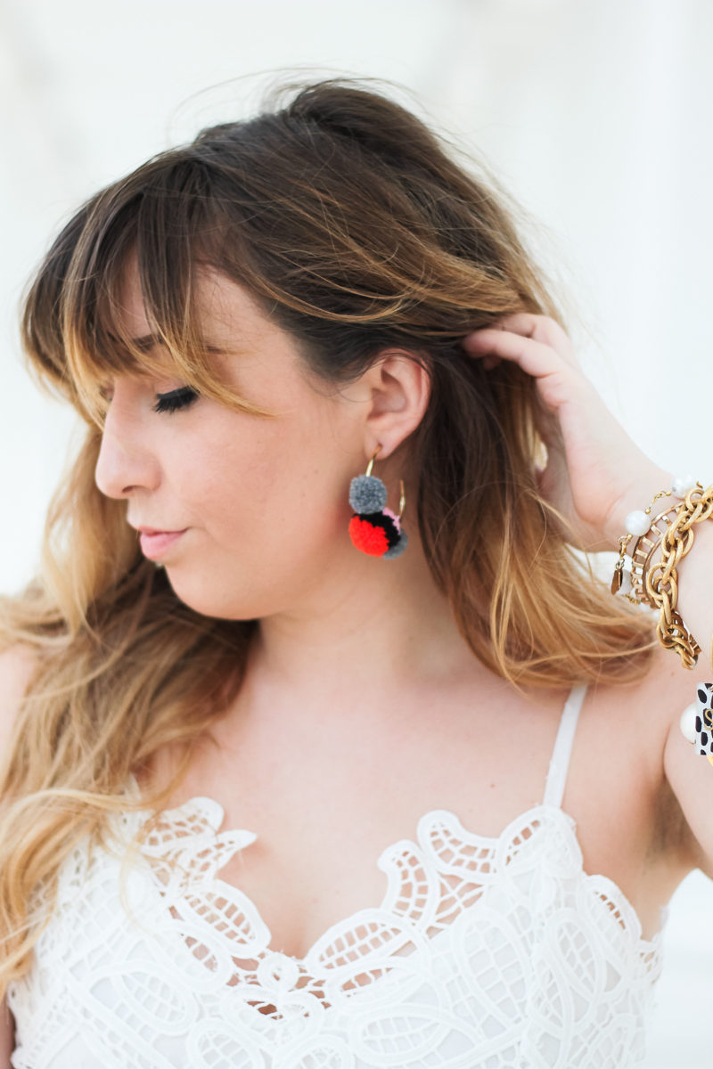 Miami fashion blogger wearing Baublebar Maui earrings