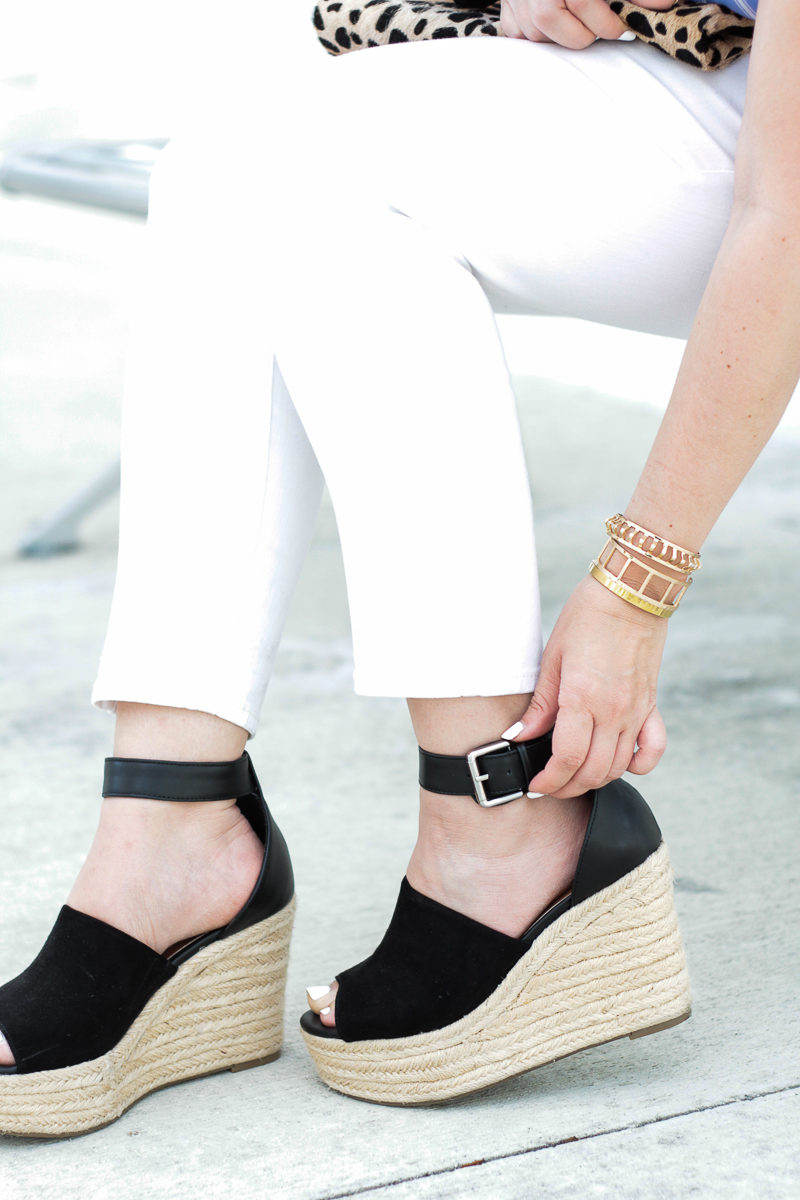 Miami fashion blogger Stephanie Pernas styles her favorite Chloe dupe black wedges