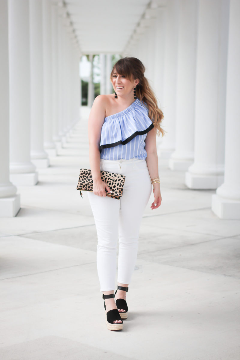 Miami fashion blogger Stephanie Pernas styles Target white jeans