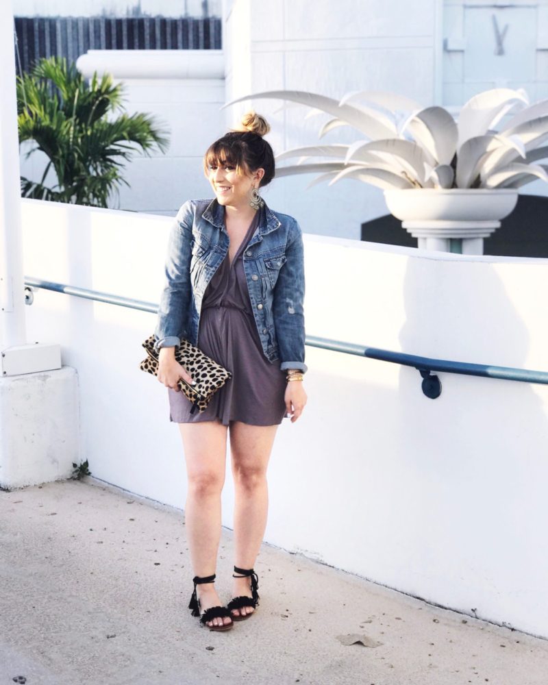 Miami fashion blogger Stephanie Pernas wearing a Forever 21 plunging neckline romper 