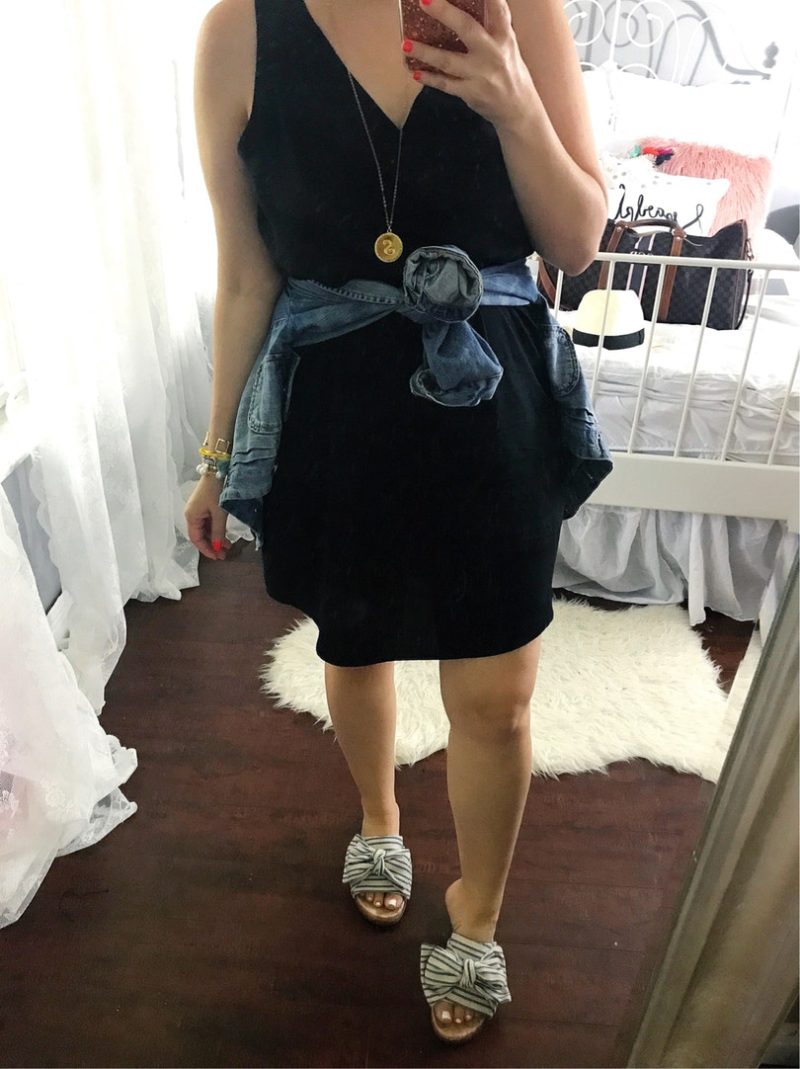 Old Navy black sleeveless shift dress