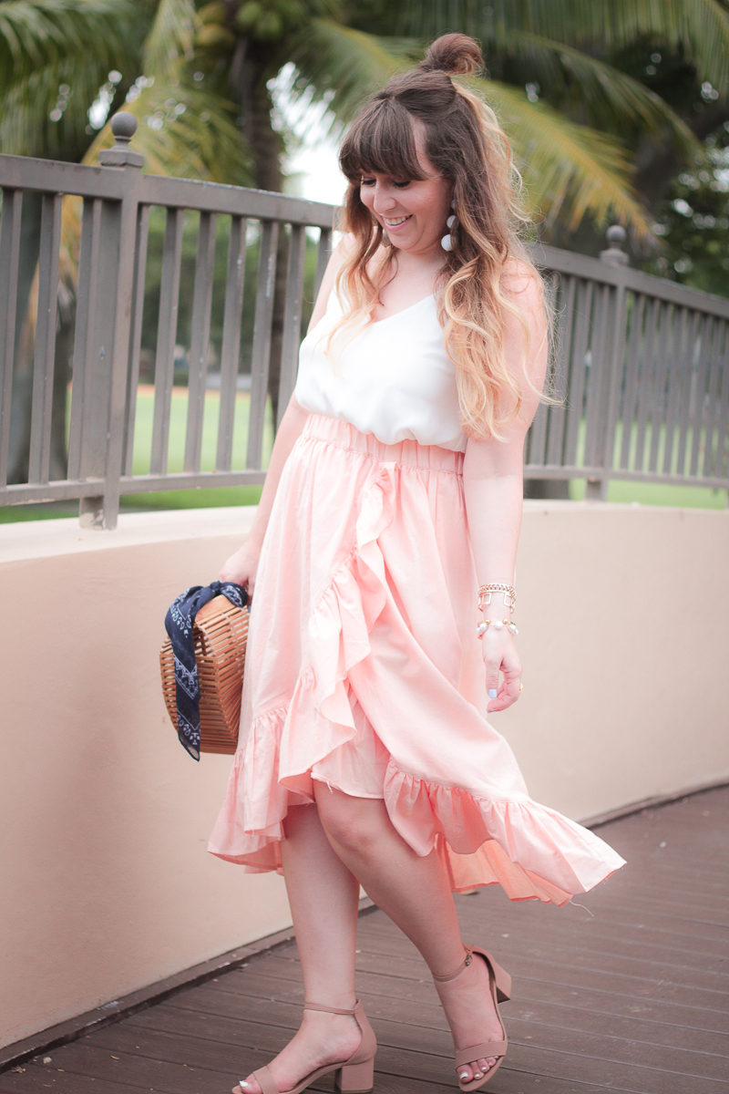 Miami fashion blogger Stephanie Pernas of A Sparkle Factor wearing an ASOS skirt and Topshop camisole for a pretty summer outfit idea 