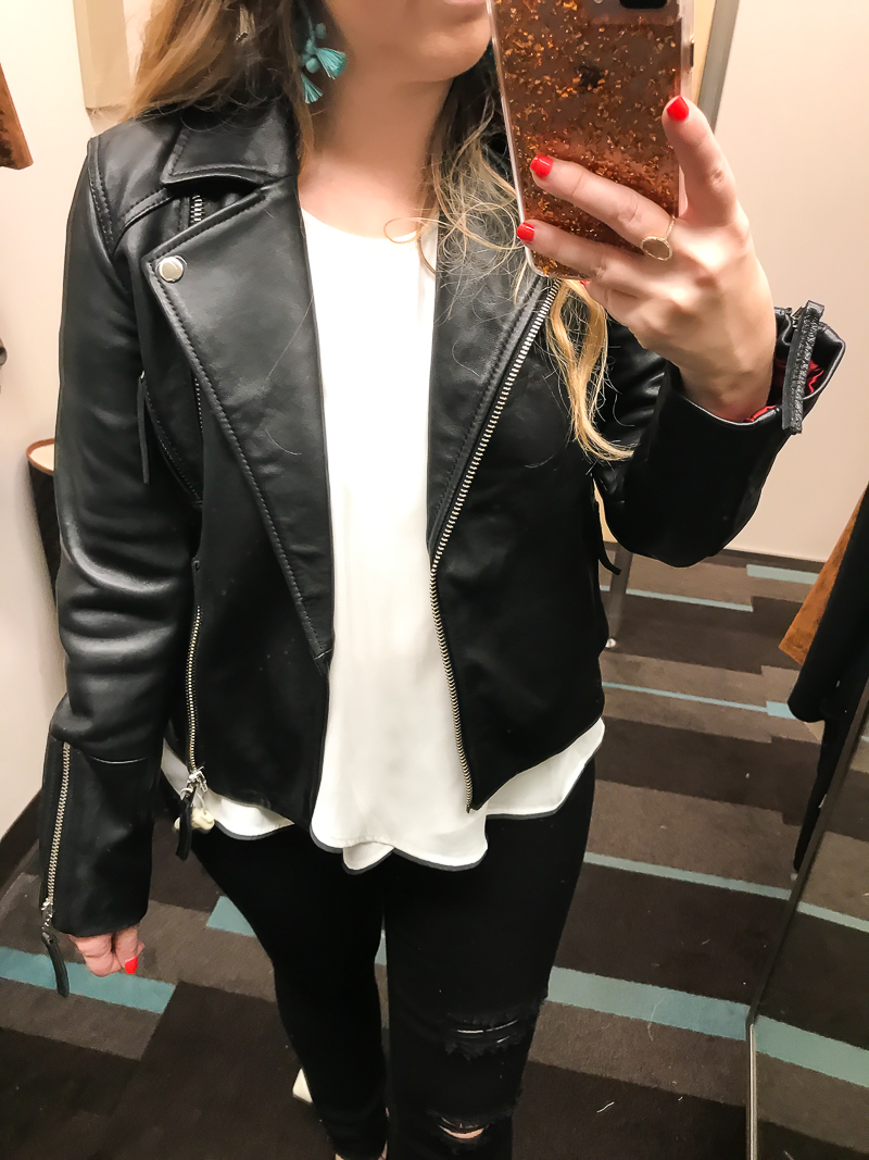 Nordstrom Anniversary sale Topshop leather moto jacket