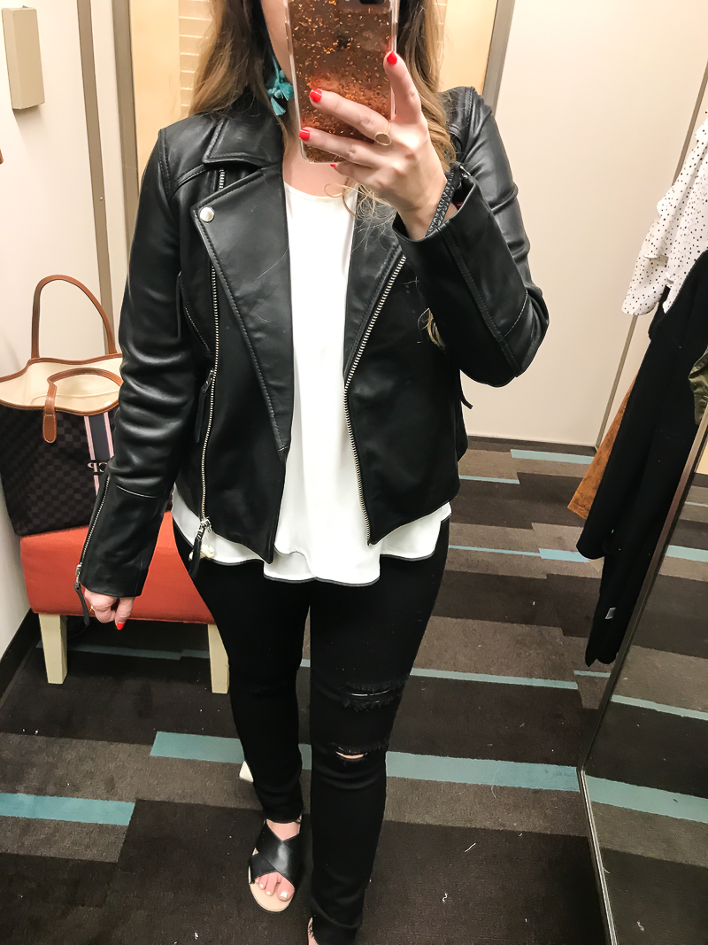 Nordstrom Anniversary sale Topshop leather moto jacket