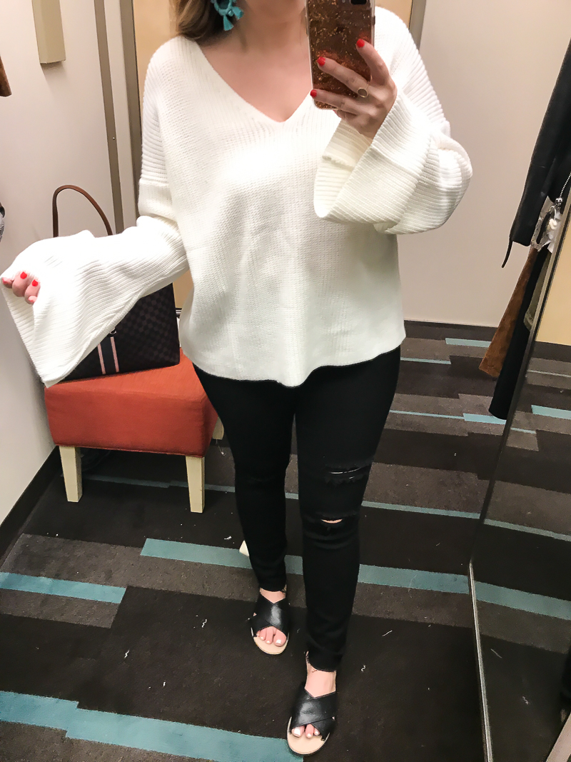 Nordstrom Anniversary Sale 2017 Dressing Room Diary Topshop bell sleeve sweater