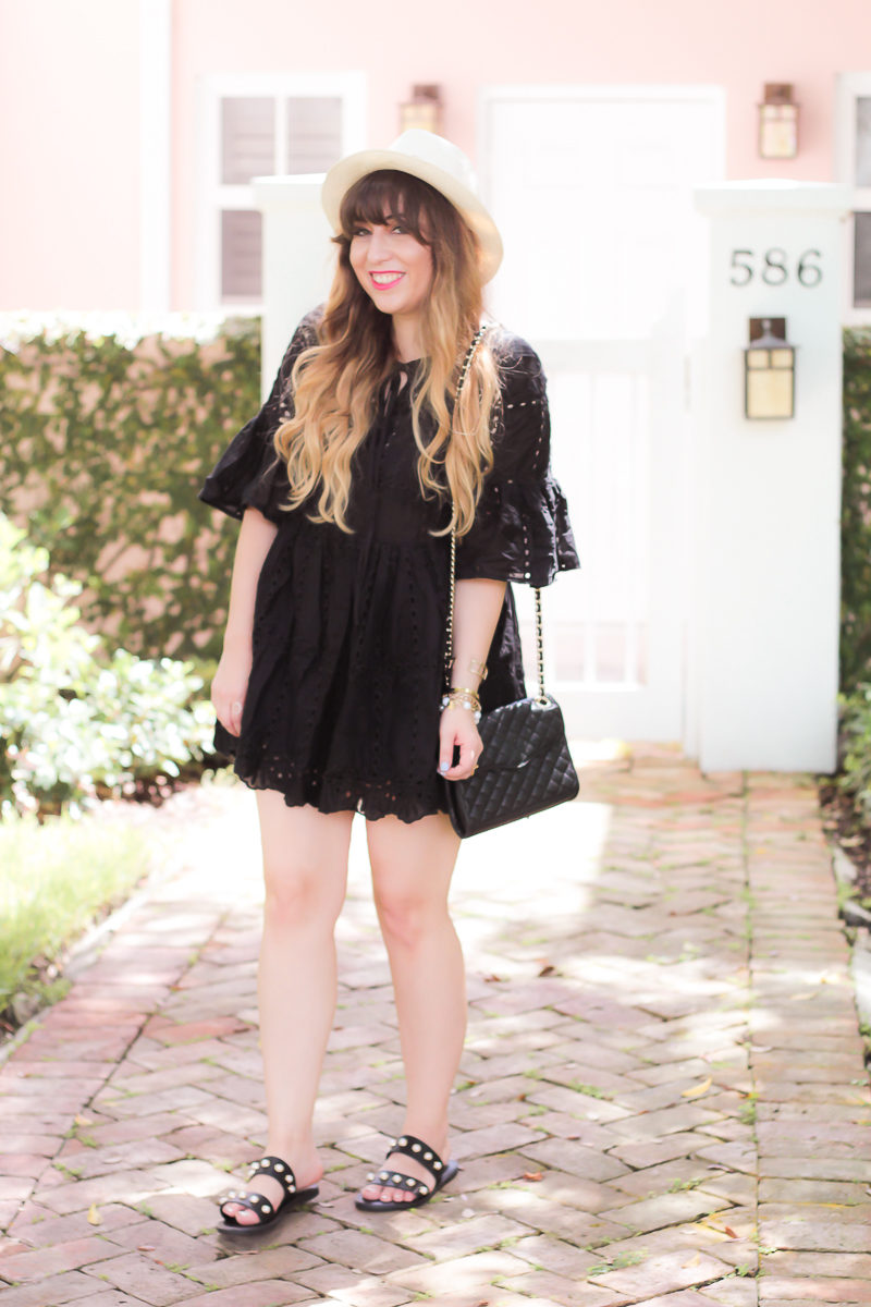 Black babydoll dress for summer outfit