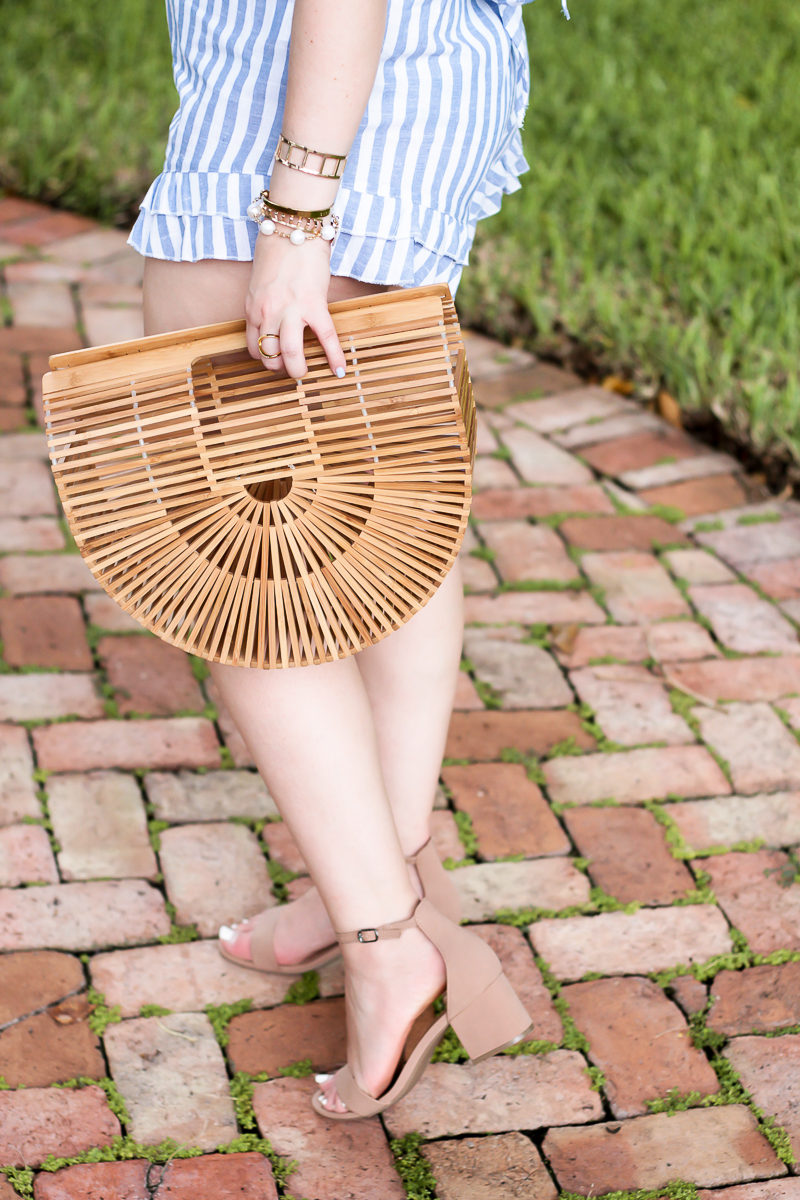 Miami fashion blogger Stephanie Pernas styles a Cult Gaia bag dupe