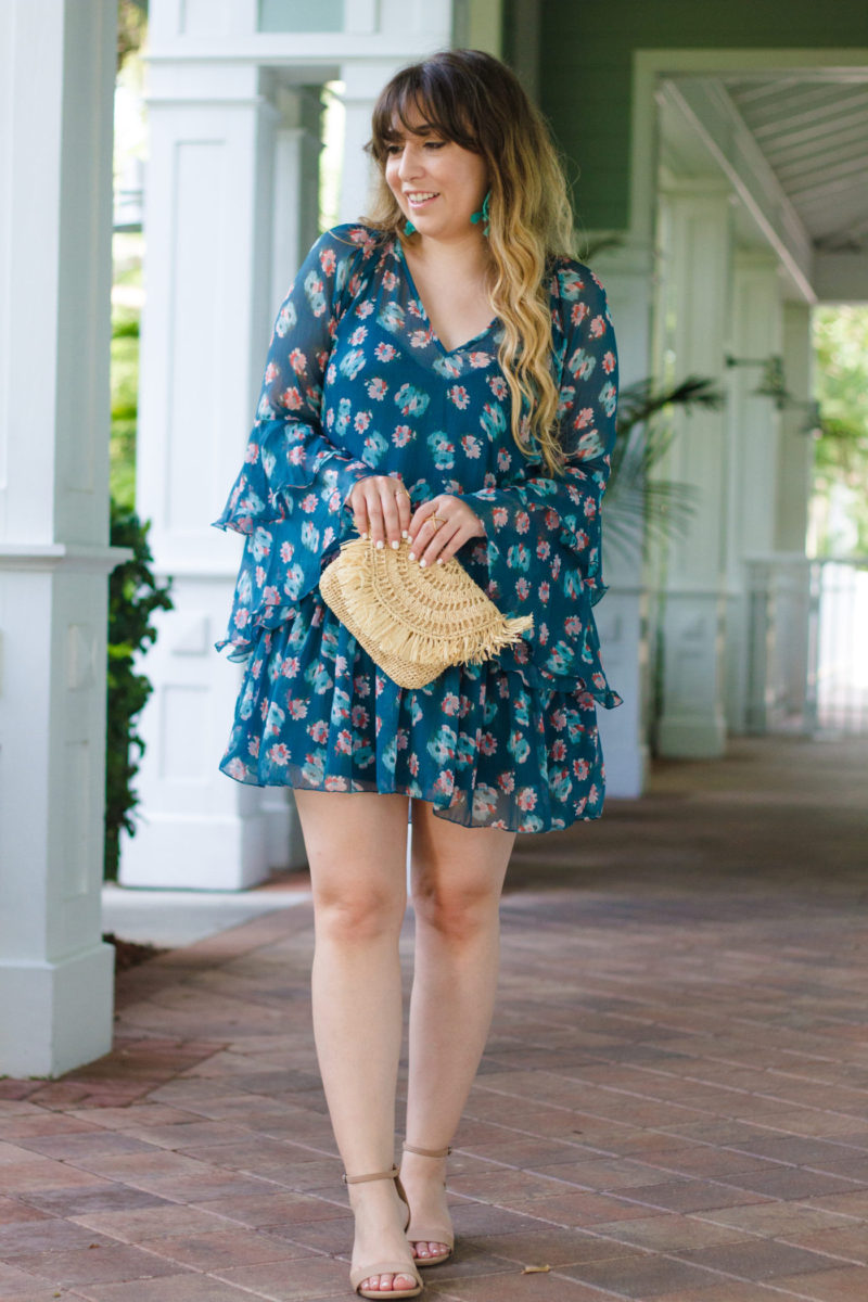 Miami fashion blogger Stephanie Pernas styles a floral chiffon dress