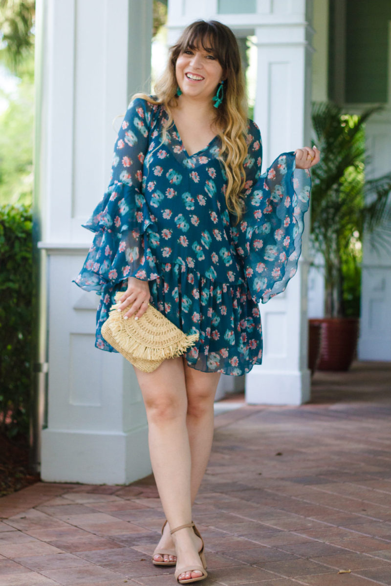 Fashion blogger Stephanie Pernas styles an affordable floral dress 