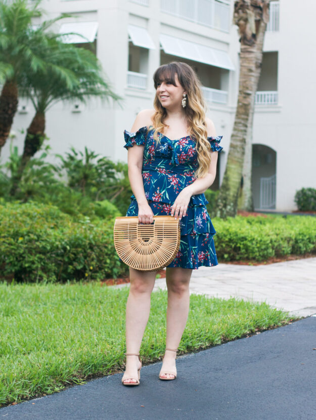 Wayf floral off the shoulder dress