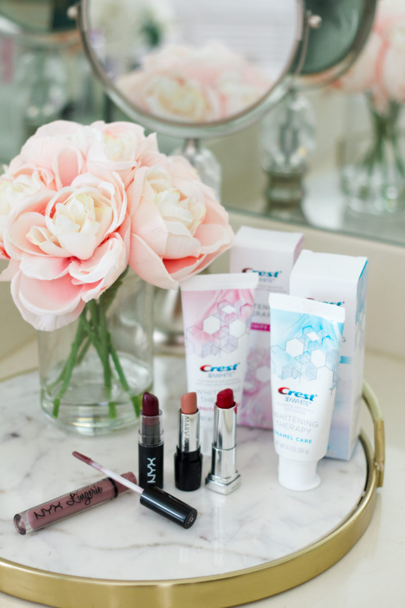 Favorite fall lipsticks and Crest 3D White Whitening Therapy review