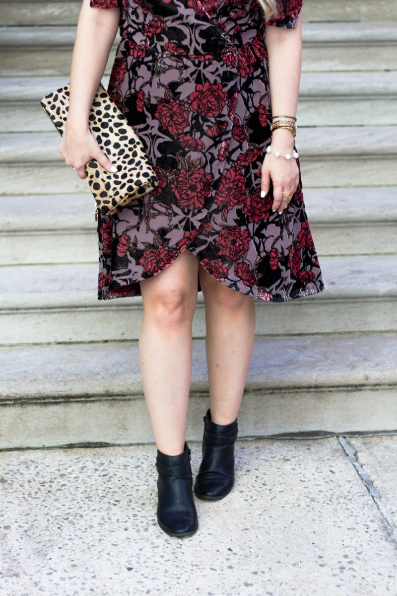 Velvet dress and booties