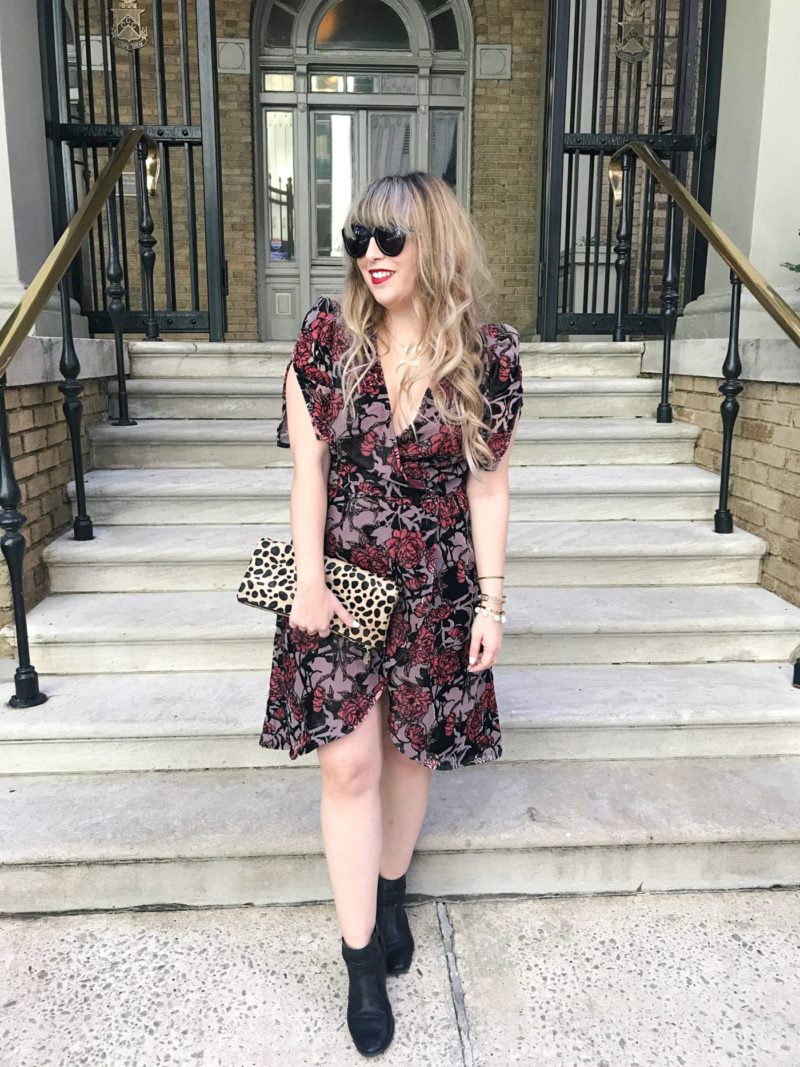 Velvet floral dress