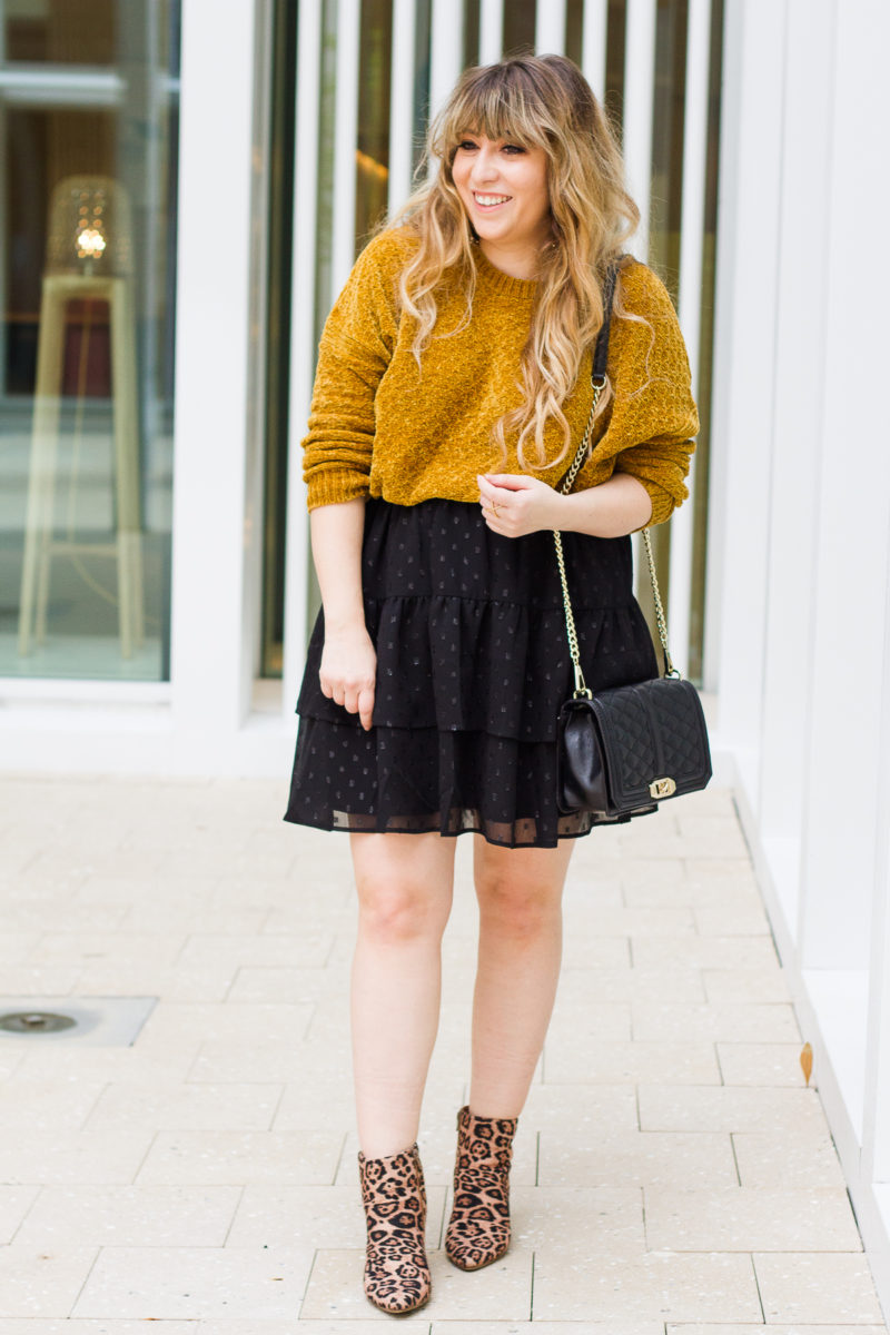 Leopard booties outfit idea