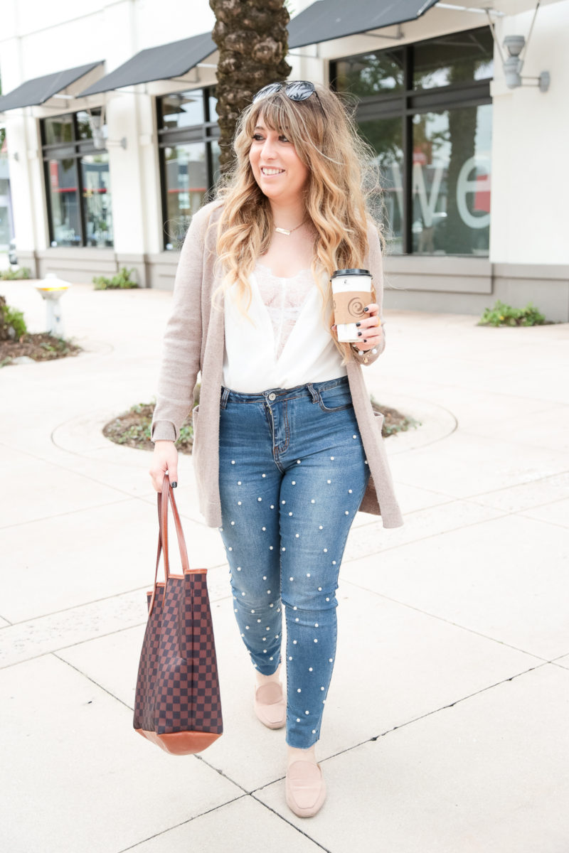 Pearl jeans and cami outfit