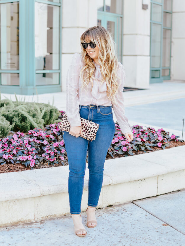 Pearl embellished top and jeans for spring-3