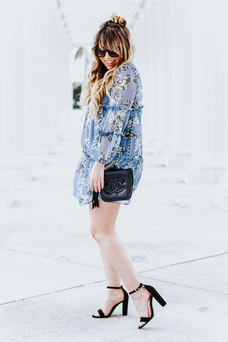 Blue floral dress for spring - spring dresses