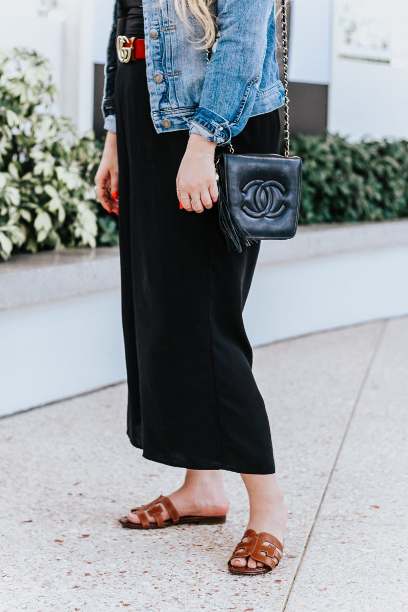 Black culotte jumpsuit outfit for spring-18