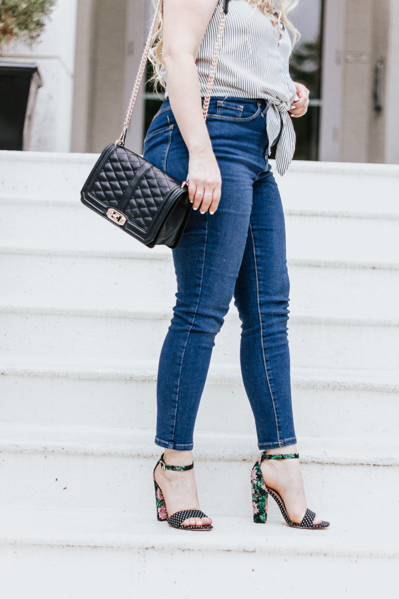 Stripe tie top + jeans casual summer outfit-11