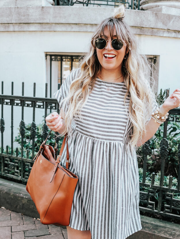 Easy gray striped dress for summer-15