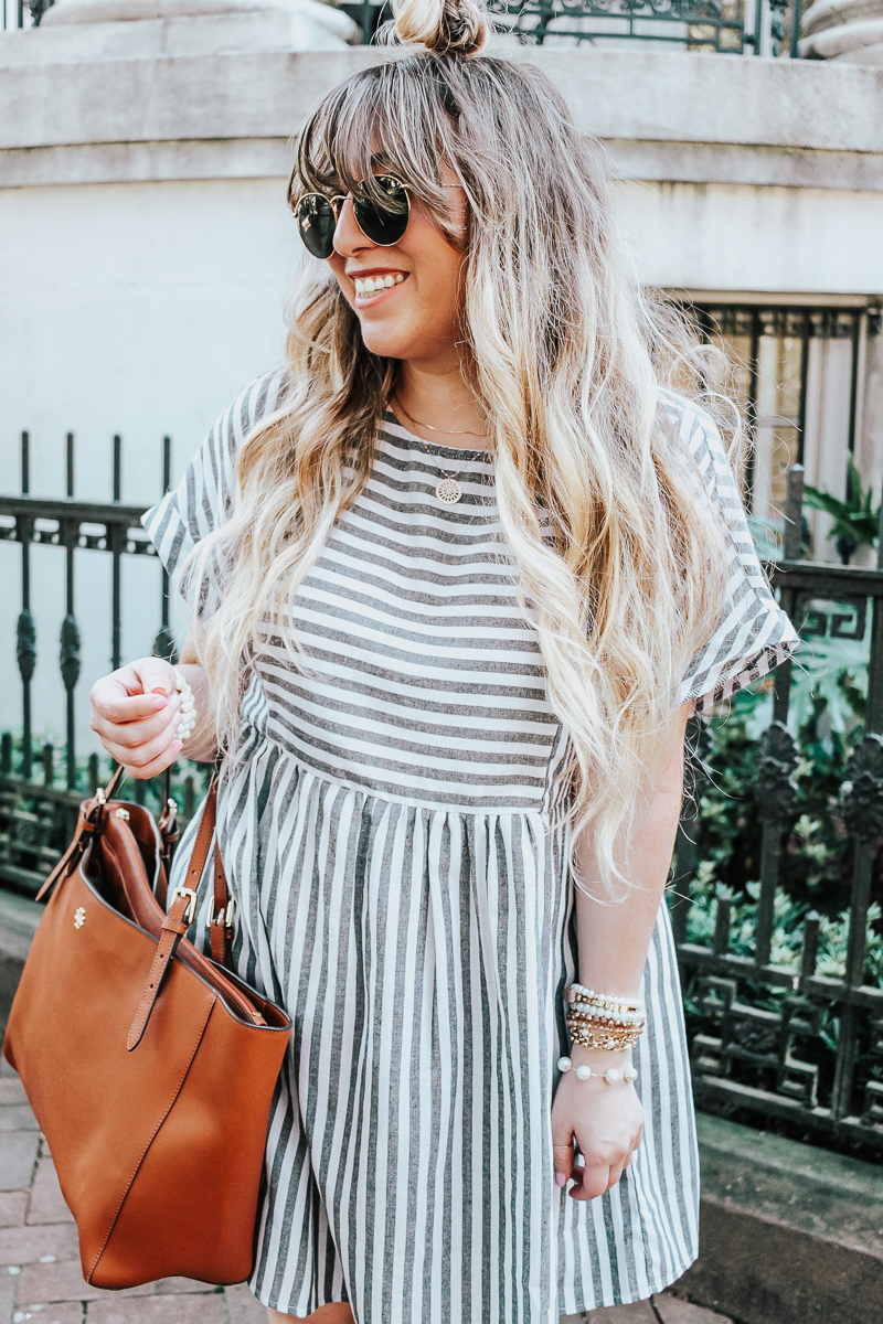 Easy gray striped dress for summer-16