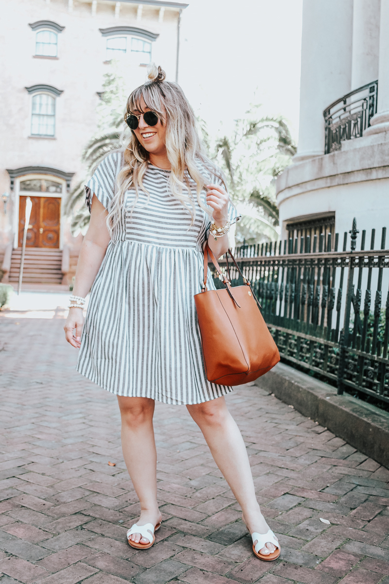 Easy gray striped dress for summer-3