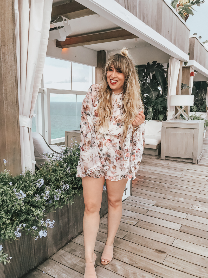 Long sleeve floral romper-2