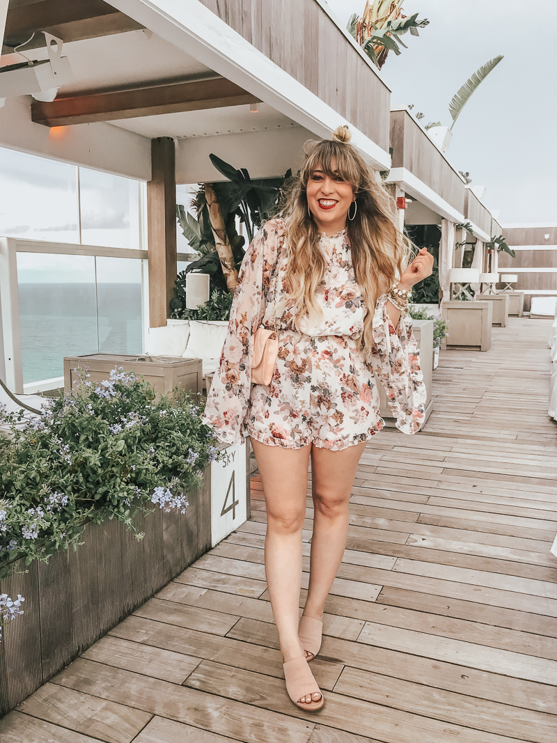 Long sleeve floral romper