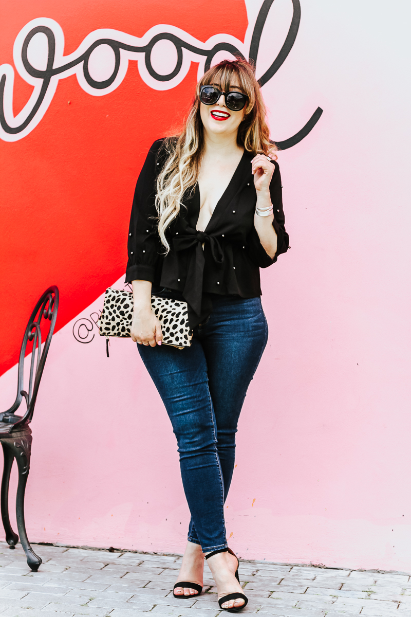 Shein black beaded top and jeans outfit_-10