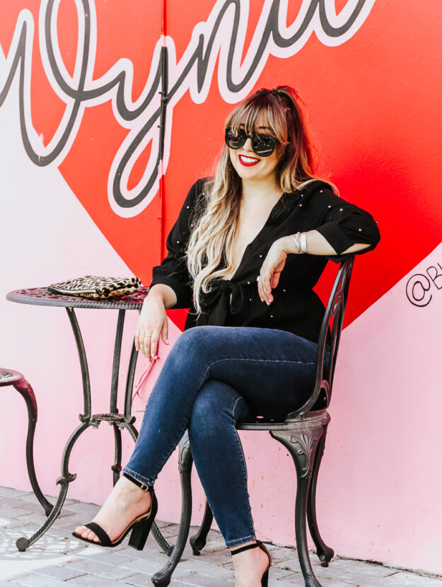 Shein black beaded top and jeans outfit_-3